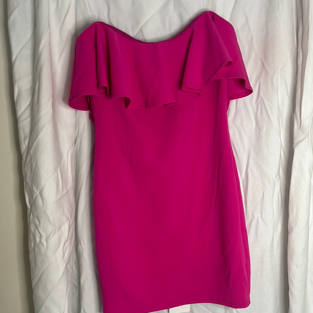 Elegant Pink Off-Shoulder Dress